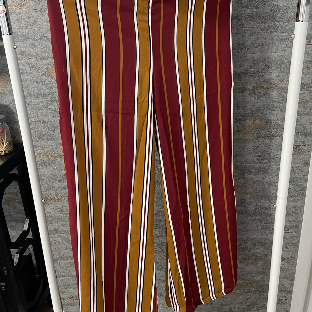Lelis mustard combo long pants with spit down the sides size medium